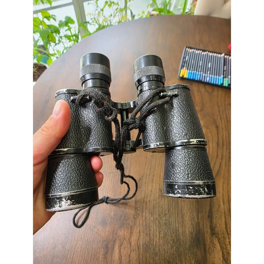 Vintage Brighton High Quality 7x35 Binoculars Black 341ft at 1000yds No 27655 F3